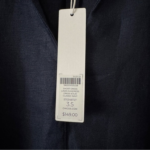 NWT Chico's Linen Classic Navy Sundress Size 18 - Picture 5 of 8